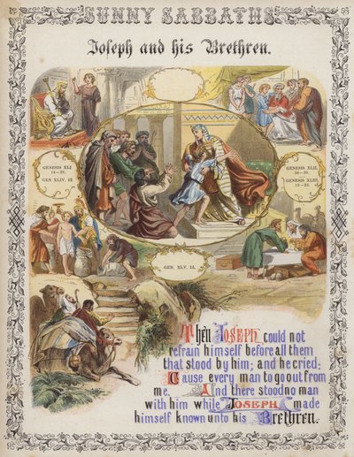 José e seus irmãos (gravura colorida) de English School