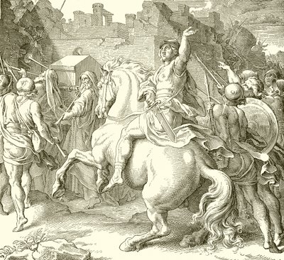 Josué cercando as muralhas de Jericó de English School