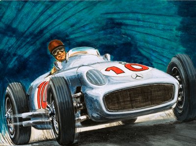 Juan Manuel Fangio dirigindo para Mercedes-Benz de English School