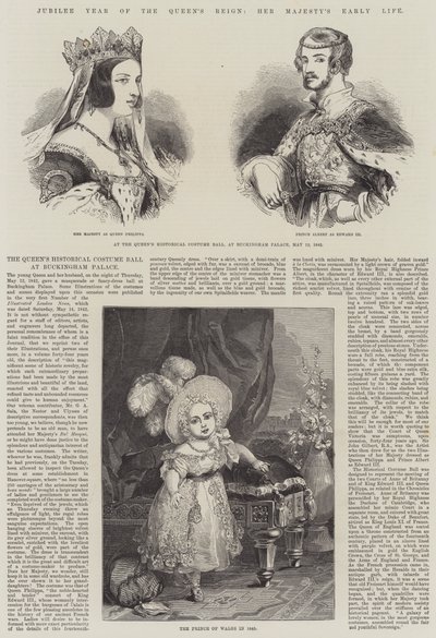 Ano Jubilar do Reinado da Rainha, o início da vida de Sua Majestade (gravura) de English School