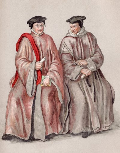 Juízes em suas vestes durante o reinado de Elizabeth I, de &39;Uma Breve História do Povo Inglês&39; por JR Green, publicado em 1893 de English School