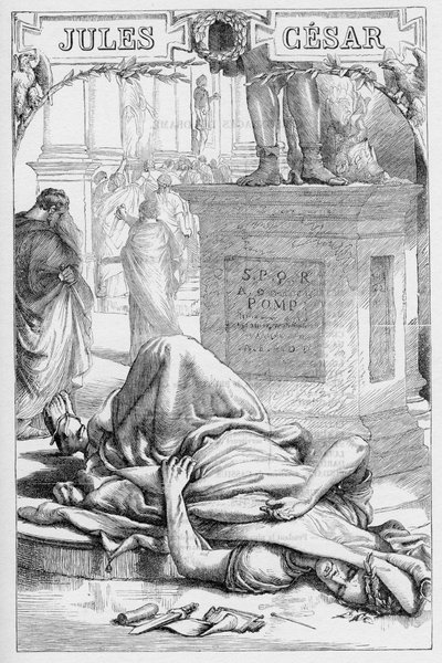 Jules Cesar - A Tragédia de Júlio César - Ilustração em "Completes de William Shakespeare" 1866 - As ilustrações e a forma geral desta edição são emprestadas do Shakespeare ilustrado de Cassell, publicado em Londres de English School