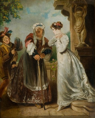 Julieta e a Enfermeira (óleo no cartão) de English School