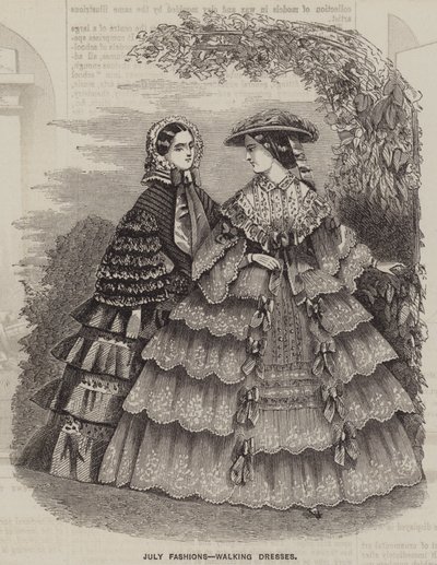 Julho Fashions, Vestidos de passeio (gravura) de English School
