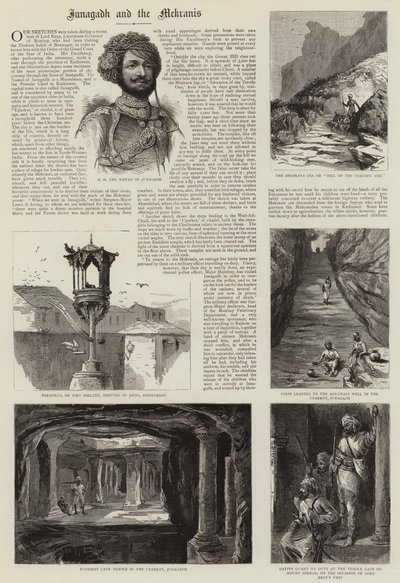 Junagadh e os Mekranis (gravura) de English School