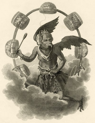 Júpiter, um ídolo dos chineses, ilustração do mundo: ou o presente estado do universo, sendo uma coleção geral e completa de viagens e viagens modernas, por Cavendish Pelham, publishe de English School