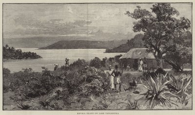 Ilha Kavala no Lago Tanganica (gravura) de English School