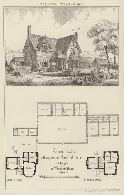Keepers Lodge, Broadwell Grove Estate, Oxon (gravura) de English School