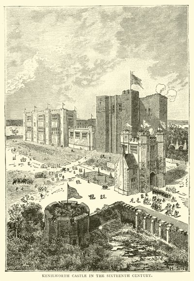 Castelo de Kenilworth no século XVI de English School