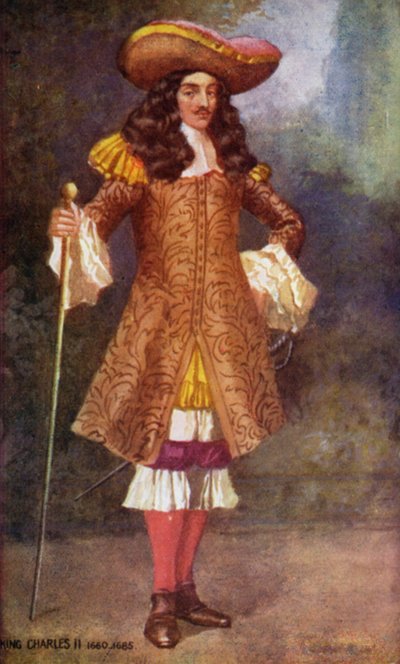 Rei Carlos II (litografia a cores) de English School