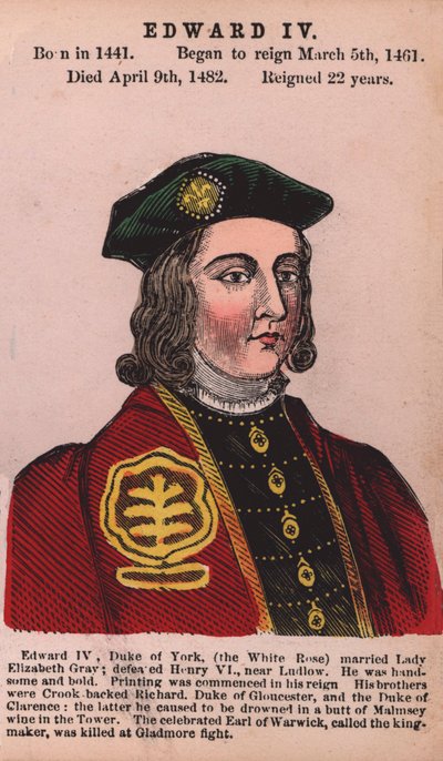 Rei Eduardo IV (gravura colorida) de English School