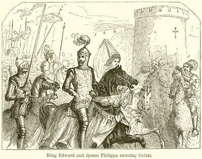 Rei Edward e Rainha Philippa Entrando em Calais de English School