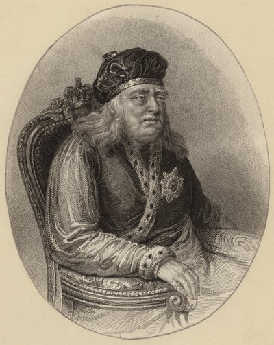 Rei George III como um homem velho de English School