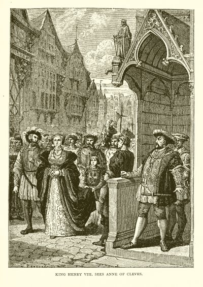 O Rei Henrique VIII vê Ana de Cléves (gravura) de English School