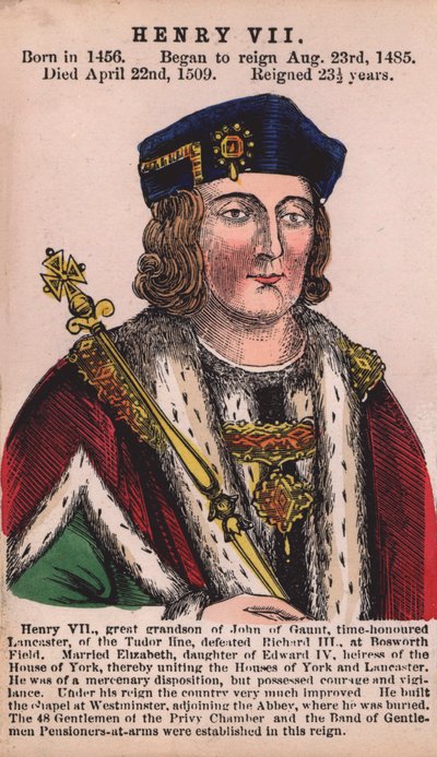 Rei Henrique VII (gravura colorida) de English School
