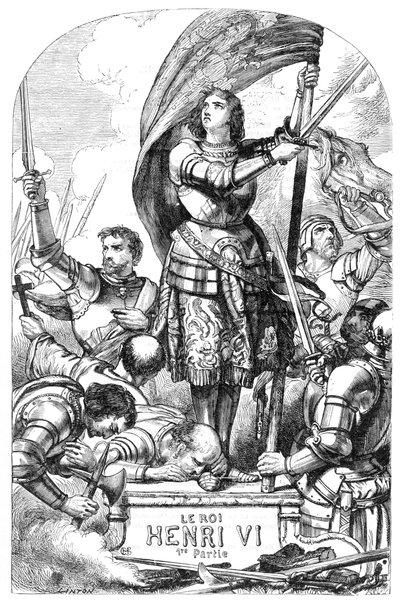 Rei Henrique VI (Henrique VI, Parte 1) - Ilustração em "Completes de William Shakespeare" 1866 - As ilustrações e a forma geral desta edição são emprestadas do Shakespeare ilustrado de Cassell, publicado em Londres de English School