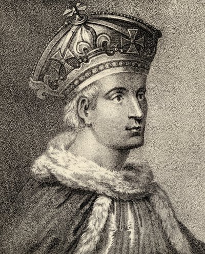 O rei Henrique VI da Inglaterra, ilustração de "Memórias de Eminentes Etonianos", de Sir Edward Creasy, publicou Londres em 1876 de English School