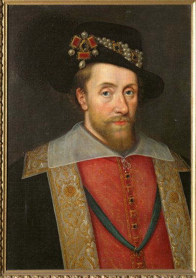 Rei Jaime I de Inglaterra e da Escócia ... (pintura sobre tela) de English School