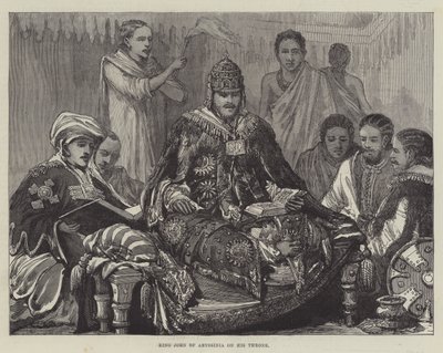 O Rei João da Abissínia em seu Trono (gravura) de English School