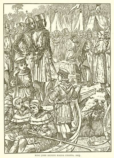 Rei João assinando Magna Charta, 1215 de English School