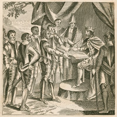 Rei João assinando a Magna Carta de English School