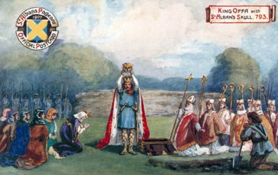 Rei Offa com o crânio de St Albans, 793 de English School