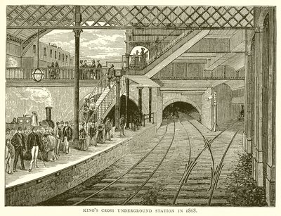 Estação de Metro Kings Cross em 1868 de English School