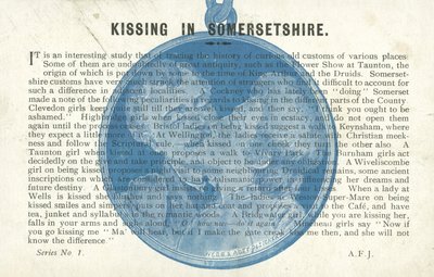 Kissing in Somerset (litho) de English School