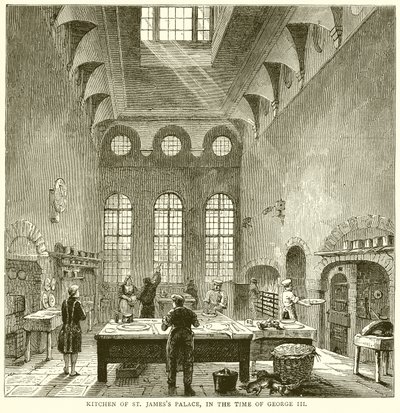 Cozinha do St. Jamess Palace, no tempo de George III de English School