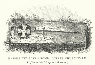 Túmulo do Cavaleiro Templário, Adro do Currie (gravura) de English School