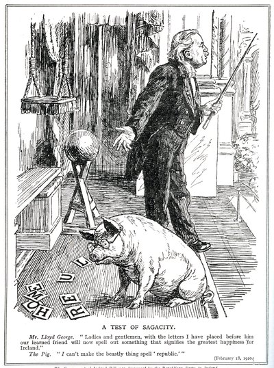 LLoyd George enfrenta a oposição ao seu governo da Irlanda Bill do Partido Republicano Irlandês. Fevereiro de 1920 de English School
