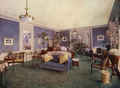 Sala de Escrita para Senhoras, Hotel Waldorf, Londres (cor litho) de English School