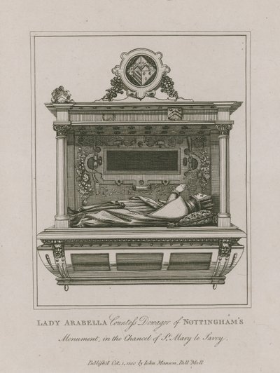Lady Arabella, Condessa Dowager de Nottingham Monumento na Capela de St Mary le Savoy de English School