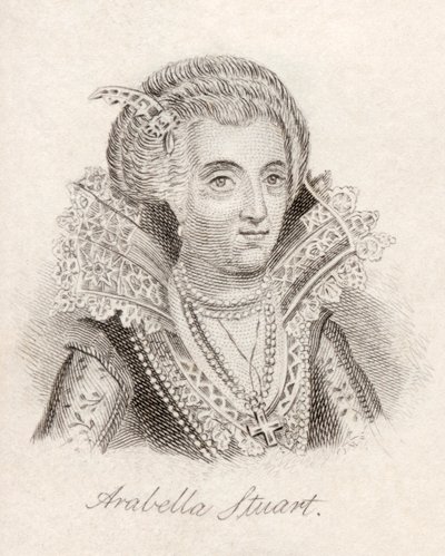 Lady Arabella Stuart, do &39;Crabb&39;s Historical Dictionary&39;, publicado em 1825 de English School