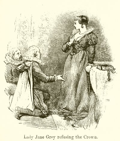 Lady Jane Gray recusando a coroa de English School
