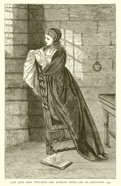 Lady Jane Grey assistindo seu marido sendo levado à execução, 1554 de English School