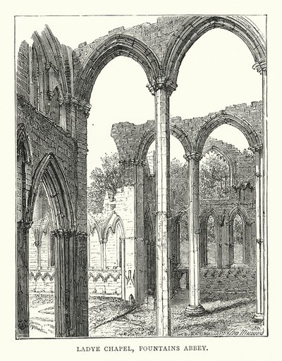 Capela de Ladye, Abadia de Fountains (gravura) de English School