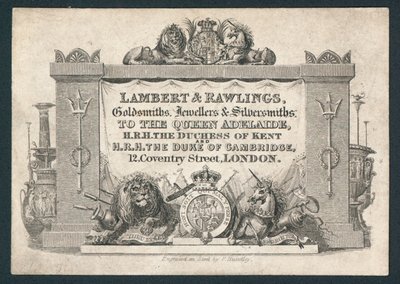 Lambert & Rawlings, ourives, joalheiros e ourives, cartão comercial de English School