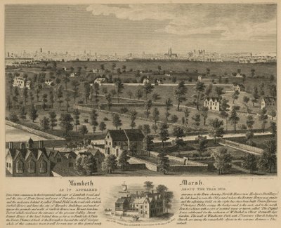 Lambeth Marsh como apareceu no ano de 1670 de English School