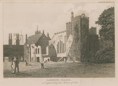 Lambeth Palace como apareceu no outono de 1829 de English School
