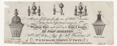 Fabricante da lâmpada, cartão de comércio de English School