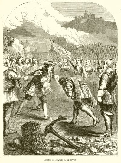Aterrissagem de Charles II. em Dover de English School