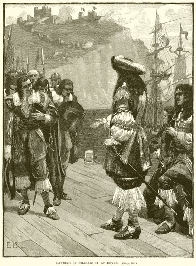 Aterrissagem de Charles II em Dover de English School
