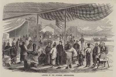 Desembarque dos embaixadores japoneses (gravura) de English School