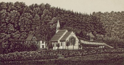 Igreja de Langrish (litografia) de English School