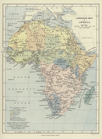 Mapa de idiomas da África de English School