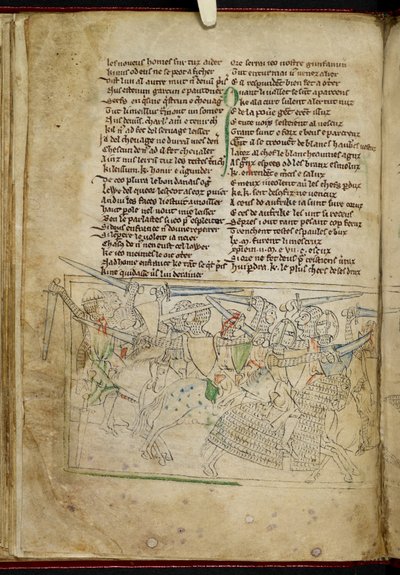 Lansdowne 782 f.26v Uma batalha entre cavaleiros montados, de 