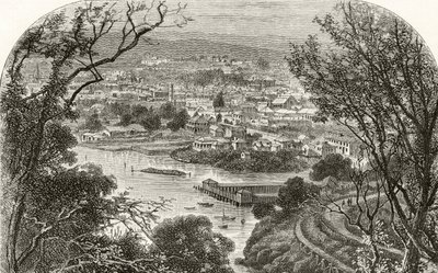 Launceston, Tasmânia, c.1880, de &39;Australian Pictures&39;, de Howard Willoughby, publicado pela Religious Tract Society, Londres, 1886 de English School