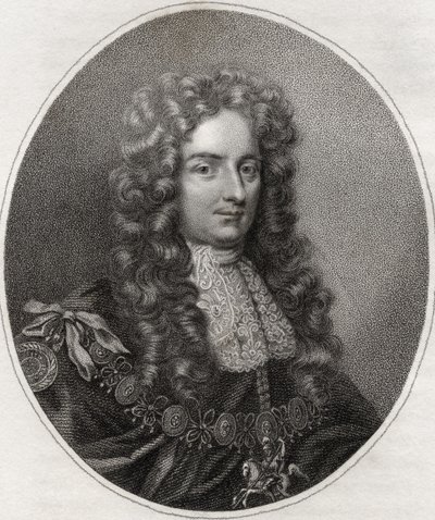 Laurence Hyde, gravado por Bocquet, ilustração de "Um catálogo de autores reais e nobres, volume IV", publicado em 1806 de English School