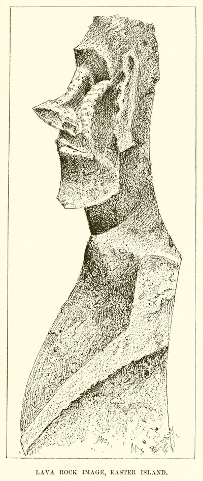 Lava-Felsen-Statue, Osterinsel von English School